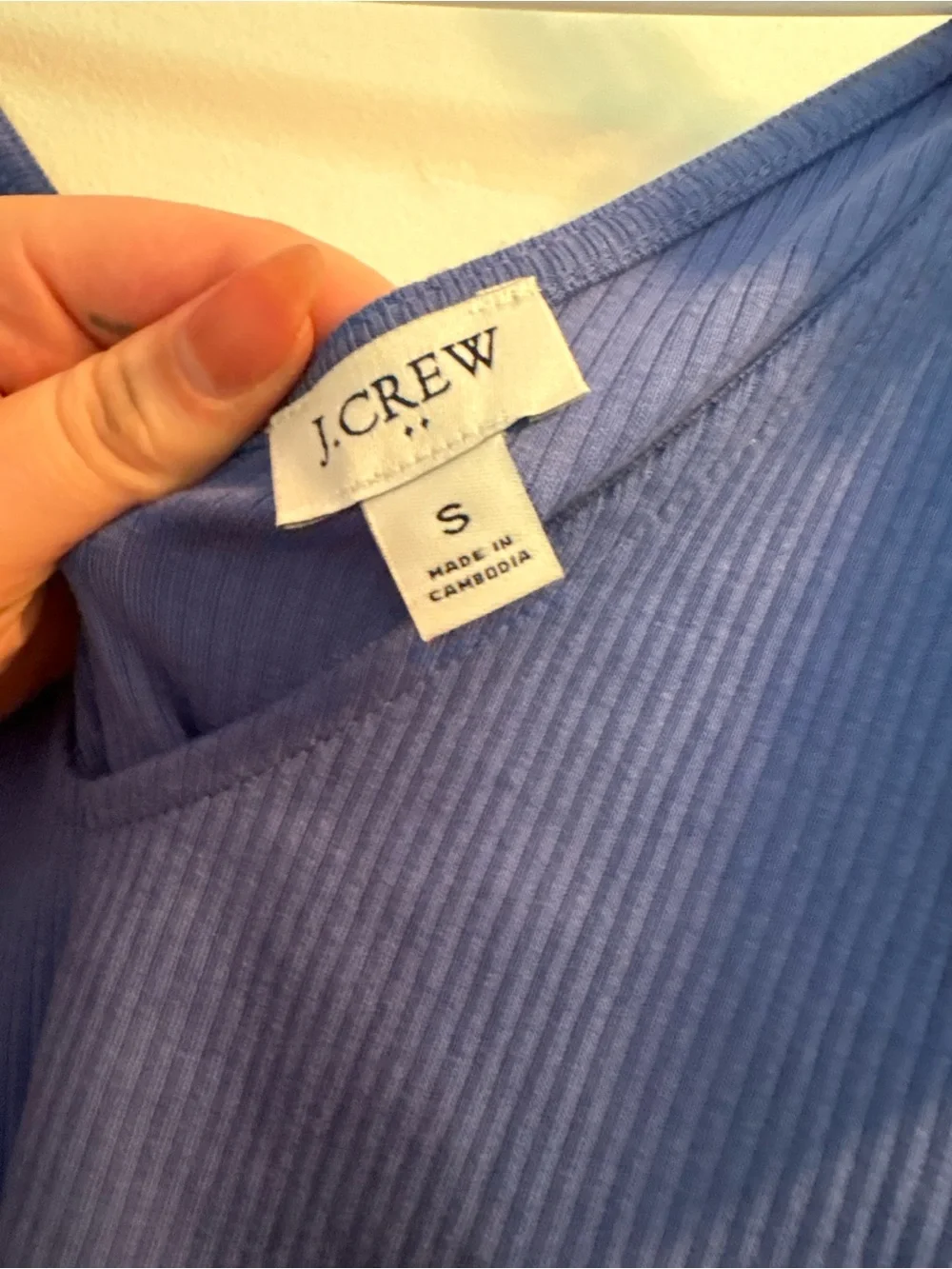 J. Crew Blue Ribbed Tie-Shoulder Tank